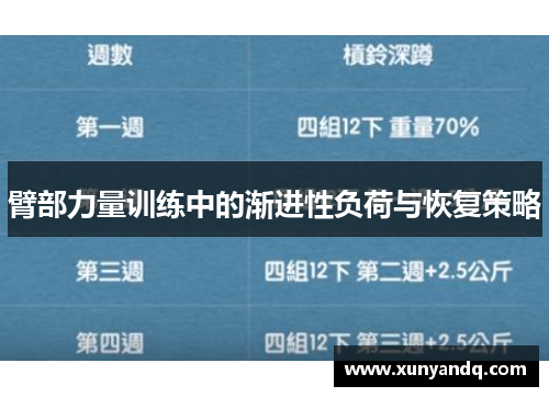 臂部力量训练中的渐进性负荷与恢复策略